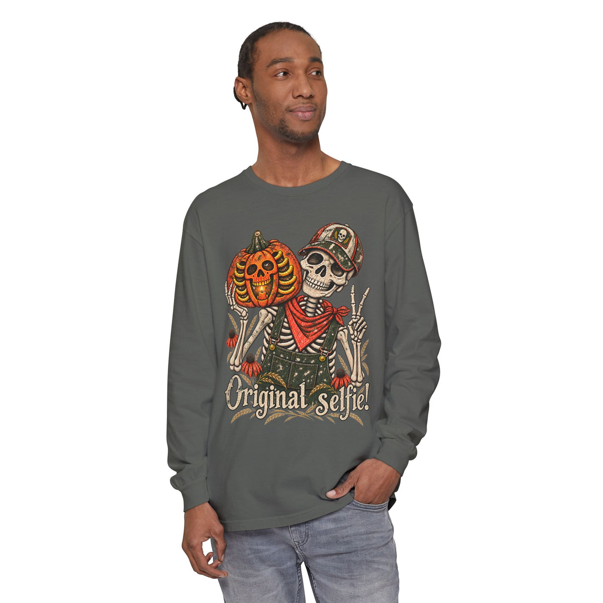 Original Selfie  Ball Cap Grunge - Long sleeve T-shirt  - Autumn Fun Collection