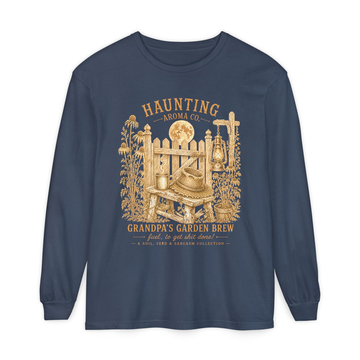 Grandpas Garden Brew - Haunting Aroma Co. Collection - Long sleeve T-shirt