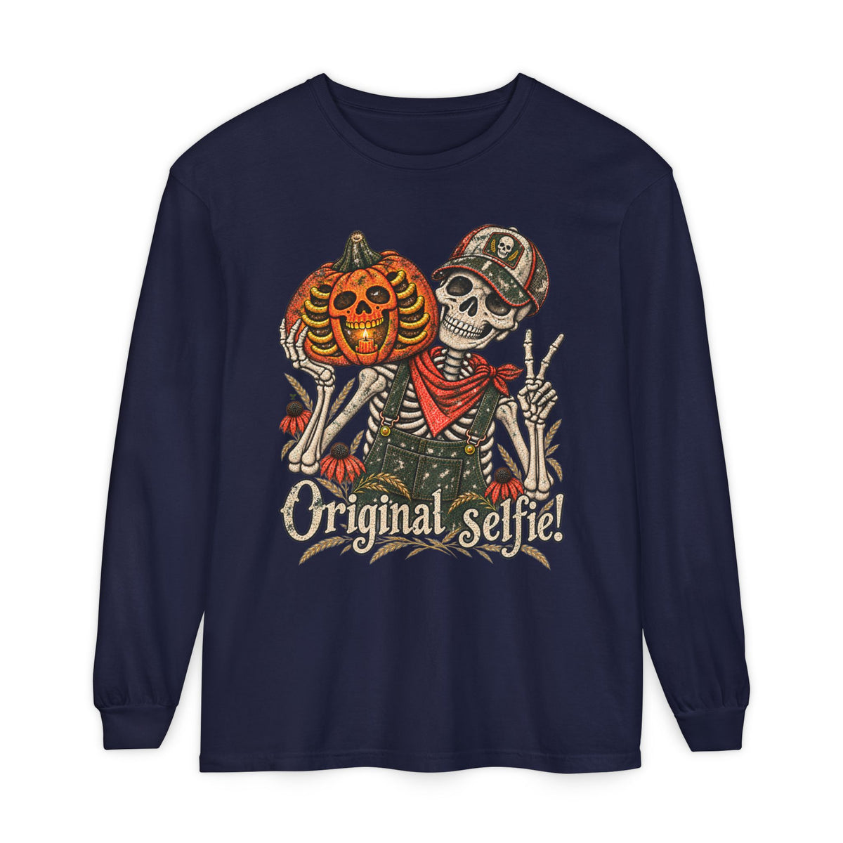 Original Selfie  Ball Cap Grunge - Long sleeve T-shirt  - Autumn Fun Collection