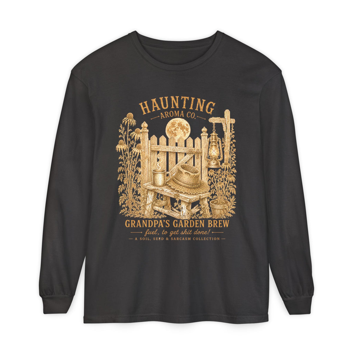 Grandpas Garden Brew - Haunting Aroma Co. Collection - Long sleeve T-shirt