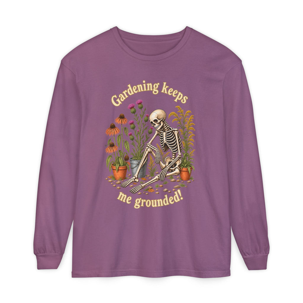 Gardening keeps me Grounded!  - Long sleeve T-shirt - Autumn Fun Collection