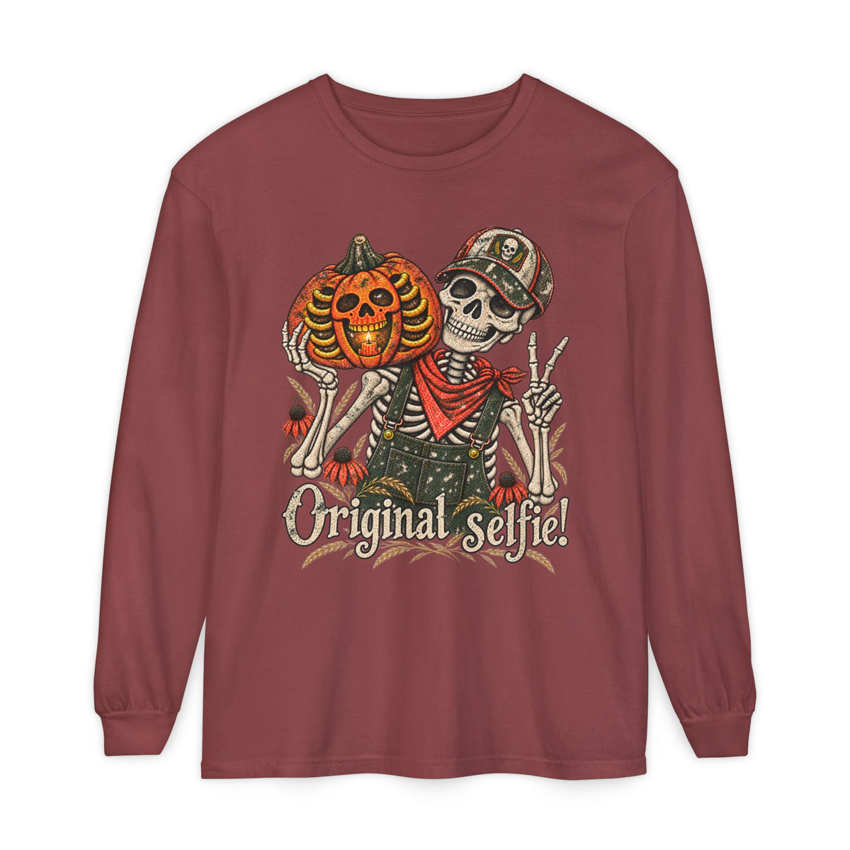 Original Selfie  Ball Cap Grunge - Long sleeve T-shirt  - Autumn Fun Collection
