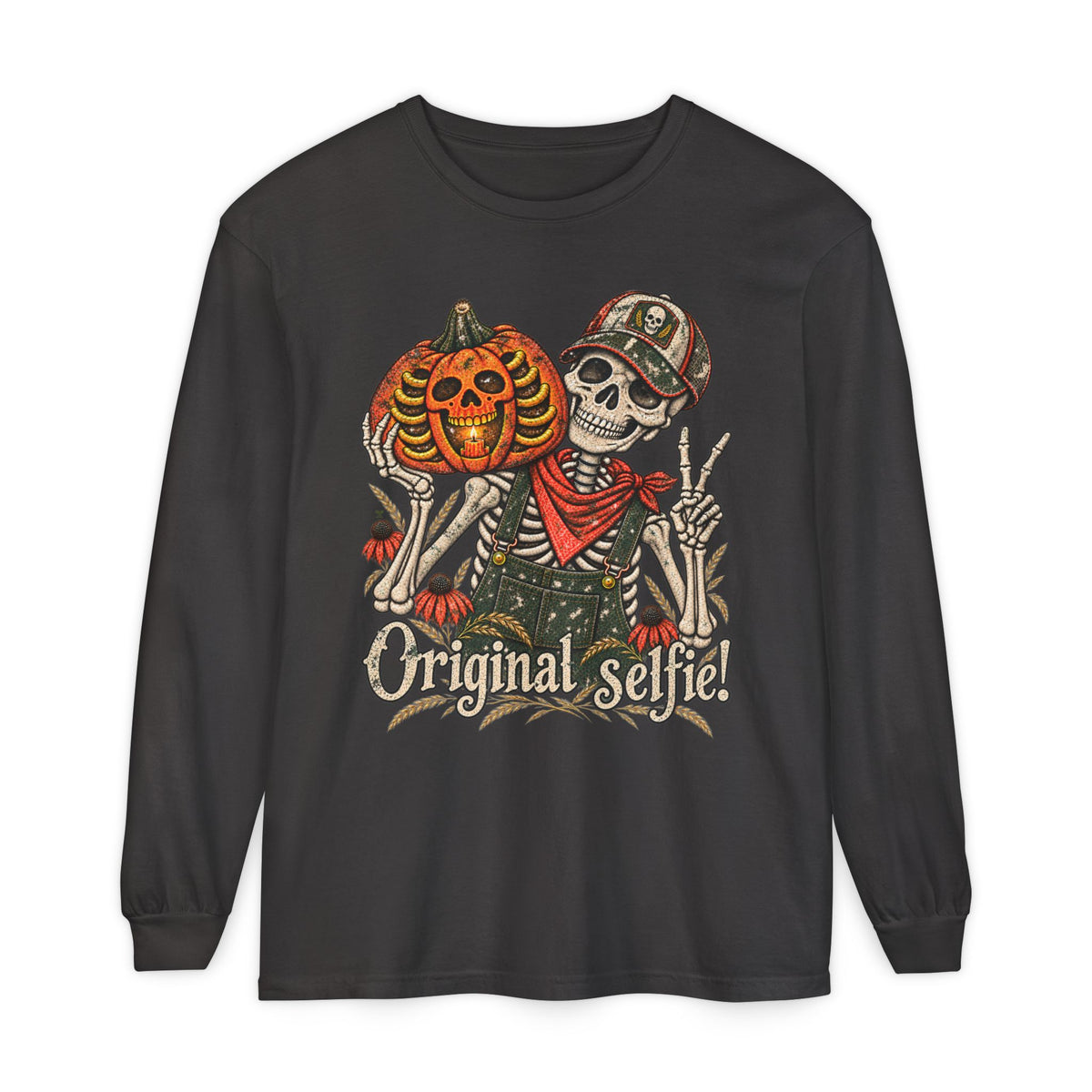 Original Selfie  Ball Cap Grunge - Long sleeve T-shirt  - Autumn Fun Collection