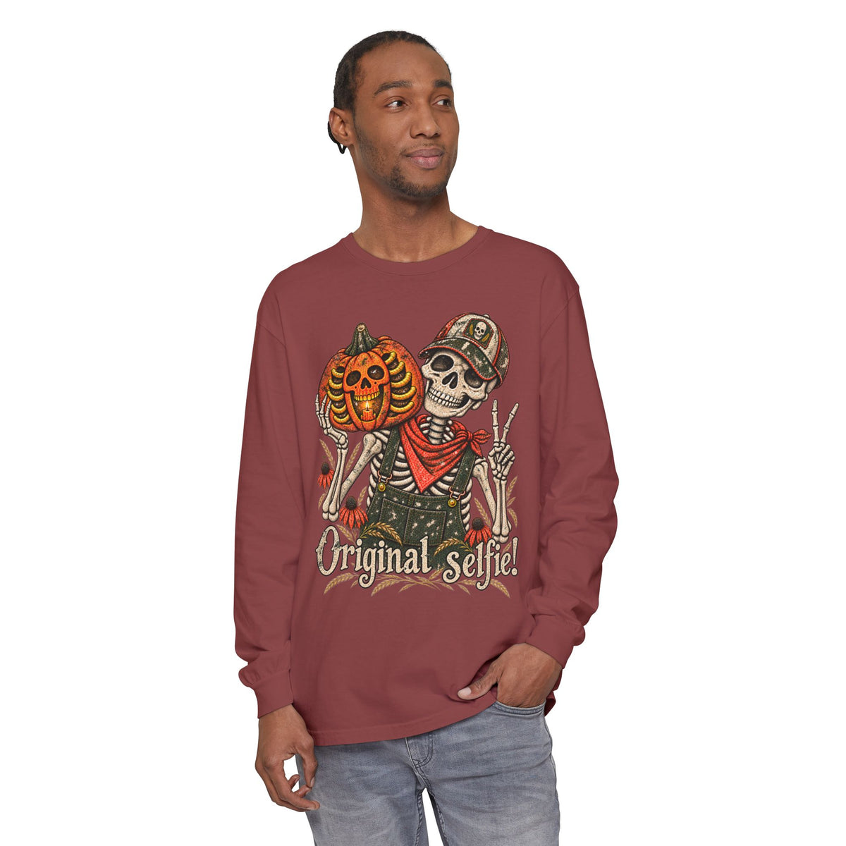Original Selfie  Ball Cap Grunge - Long sleeve T-shirt  - Autumn Fun Collection