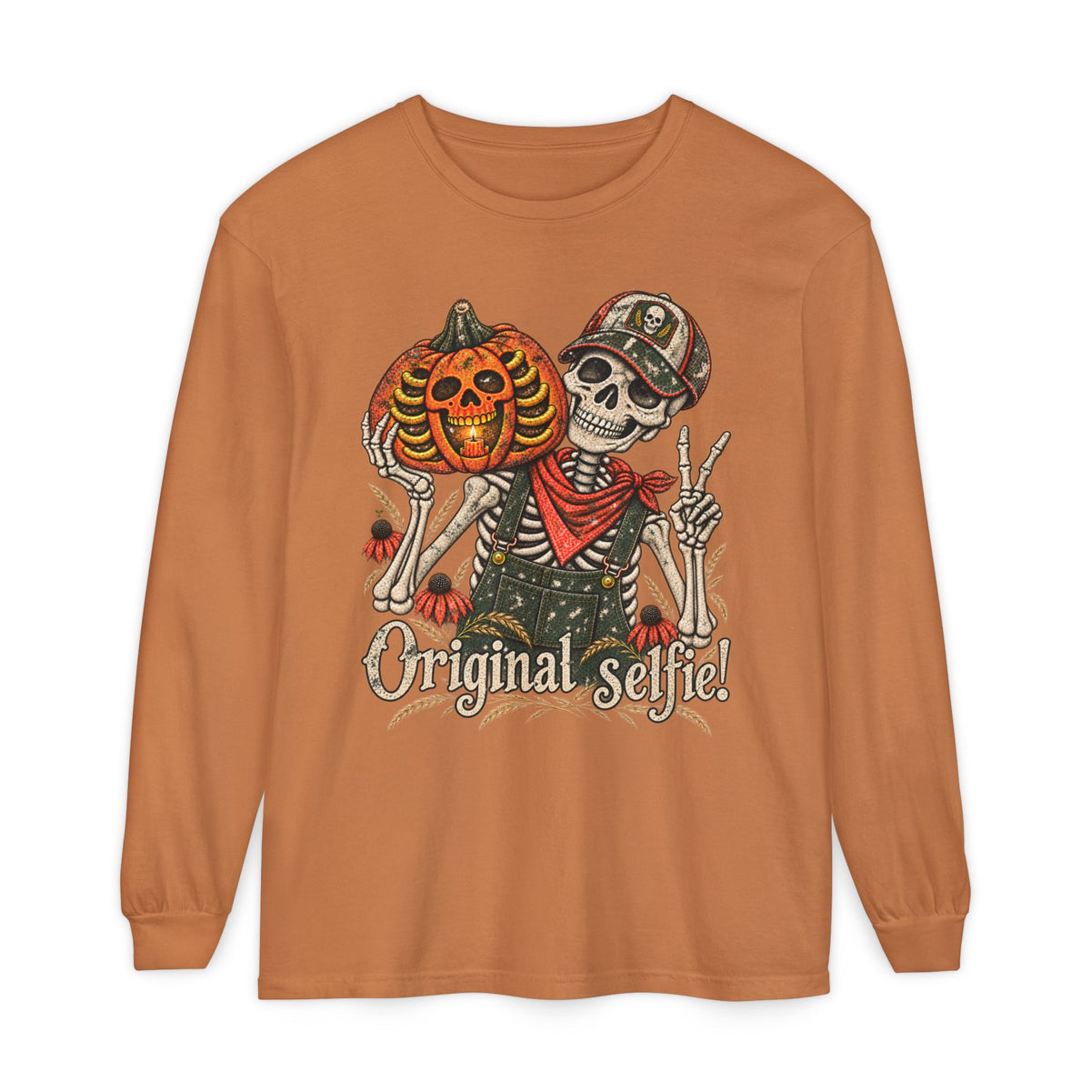 Original Selfie  Ball Cap Grunge - Long sleeve T-shirt  - Autumn Fun Collection