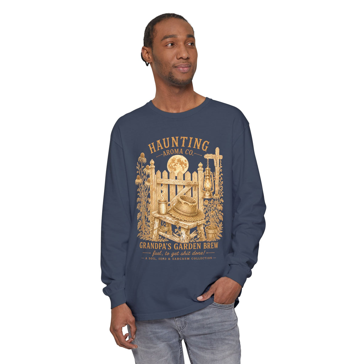 Grandpas Garden Brew - Haunting Aroma Co. Collection - Long sleeve T-shirt