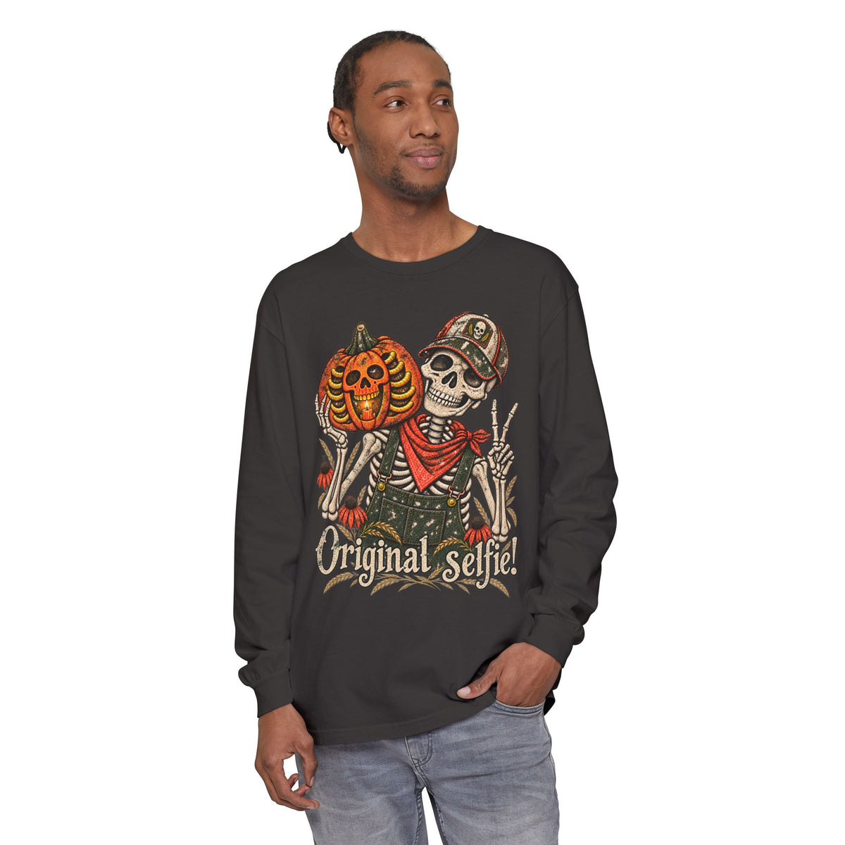 Original Selfie  Ball Cap Grunge - Long sleeve T-shirt  - Autumn Fun Collection