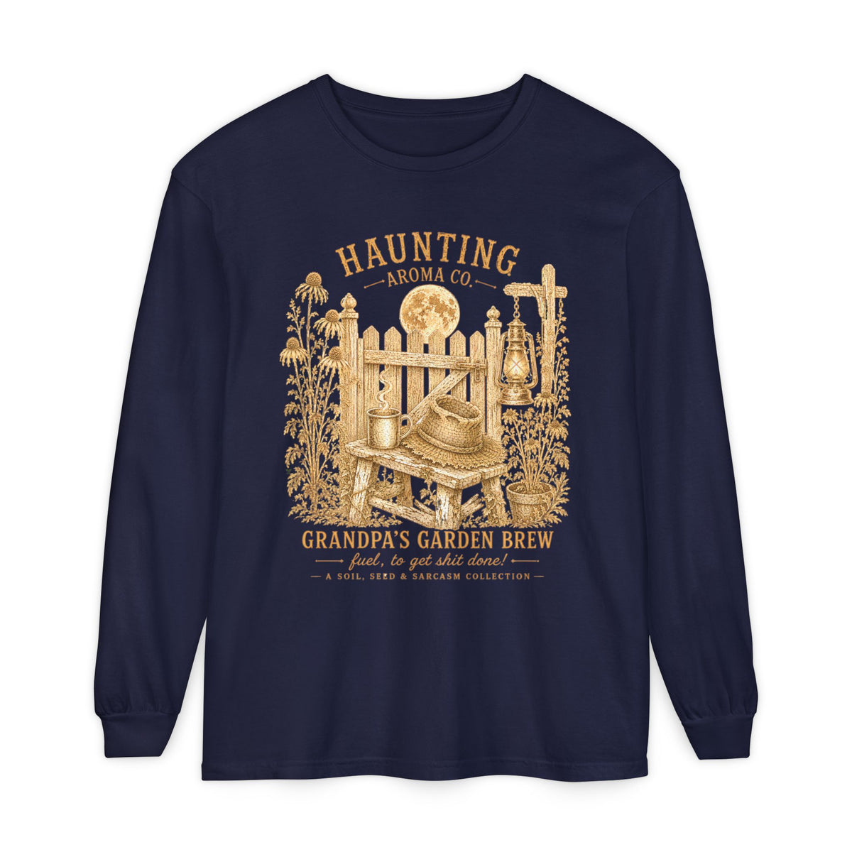 Grandpas Garden Brew - Haunting Aroma Co. Collection - Long sleeve T-shirt