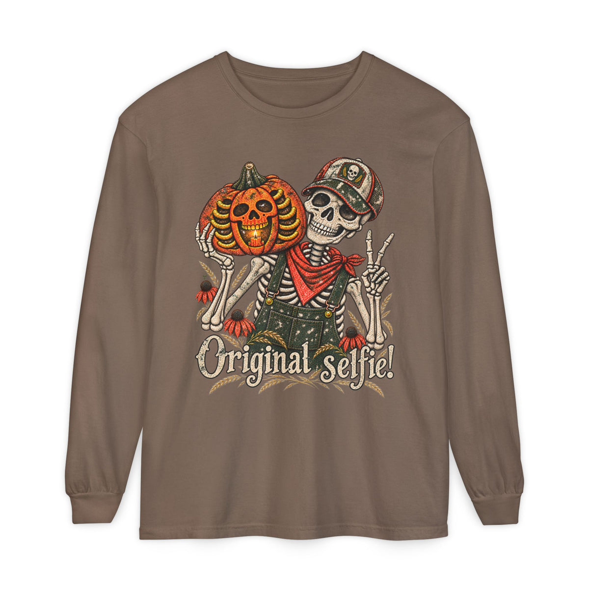 Original Selfie  Ball Cap Grunge - Long sleeve T-shirt  - Autumn Fun Collection