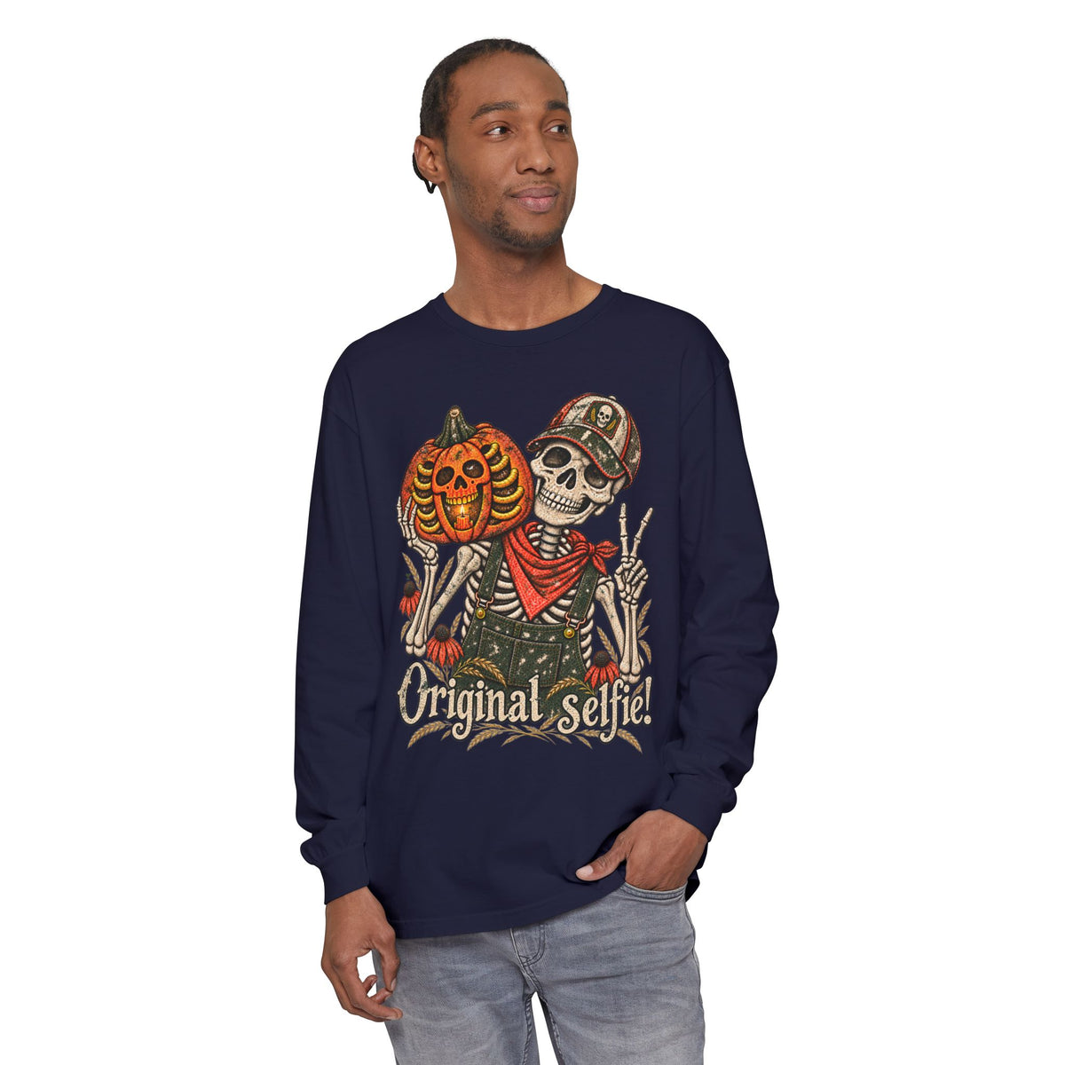 Original Selfie  Ball Cap Grunge - Long sleeve T-shirt  - Autumn Fun Collection