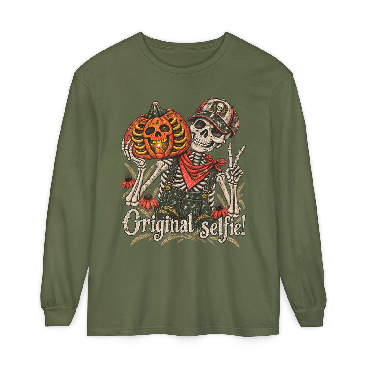 Original Selfie  Ball Cap Grunge - Long sleeve T-shirt  - Autumn Fun Collection
