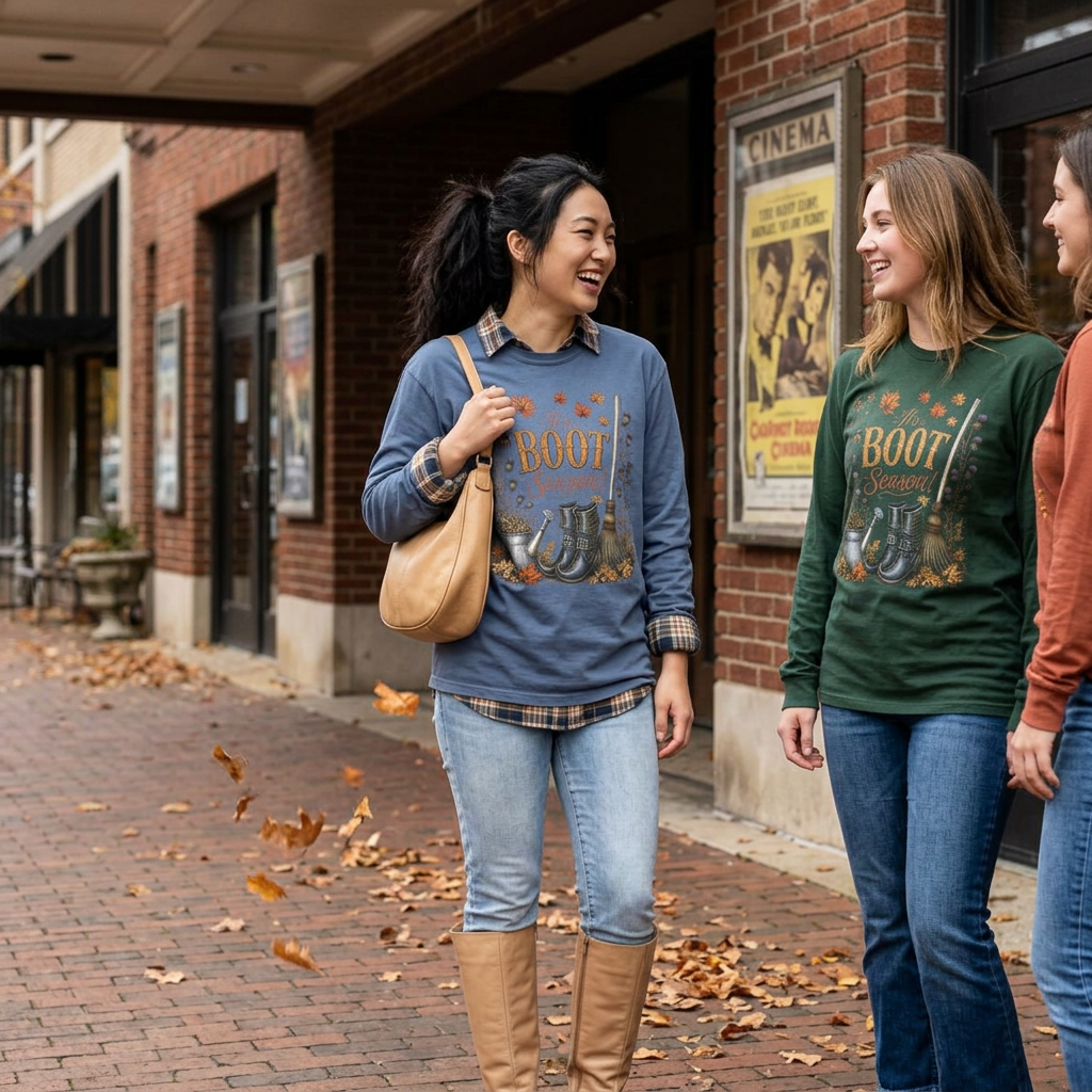 it's BOOT Season!  Autumn Fun collection  -  Long sleeve T-shirt