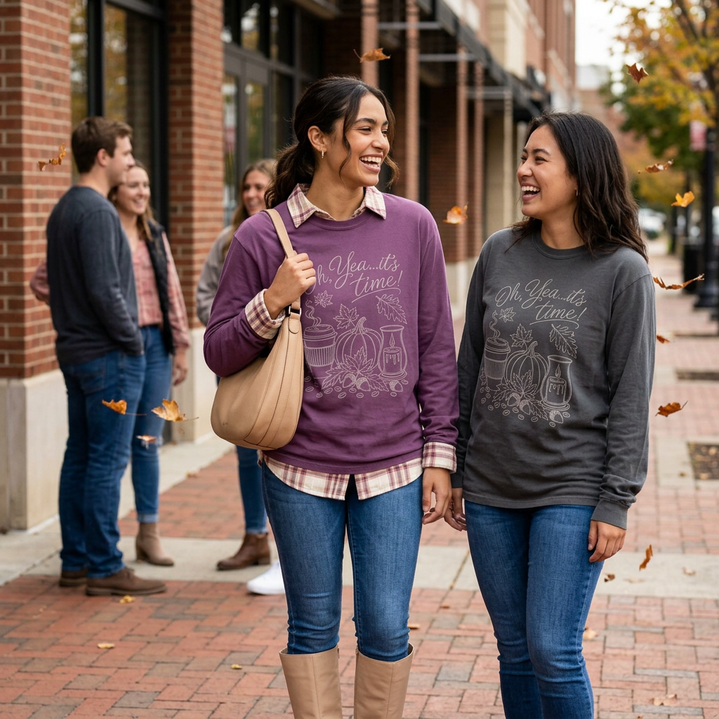 Oh Yea... It's Time!  Autumn Fun collection  -  Long sleeve T-shirt