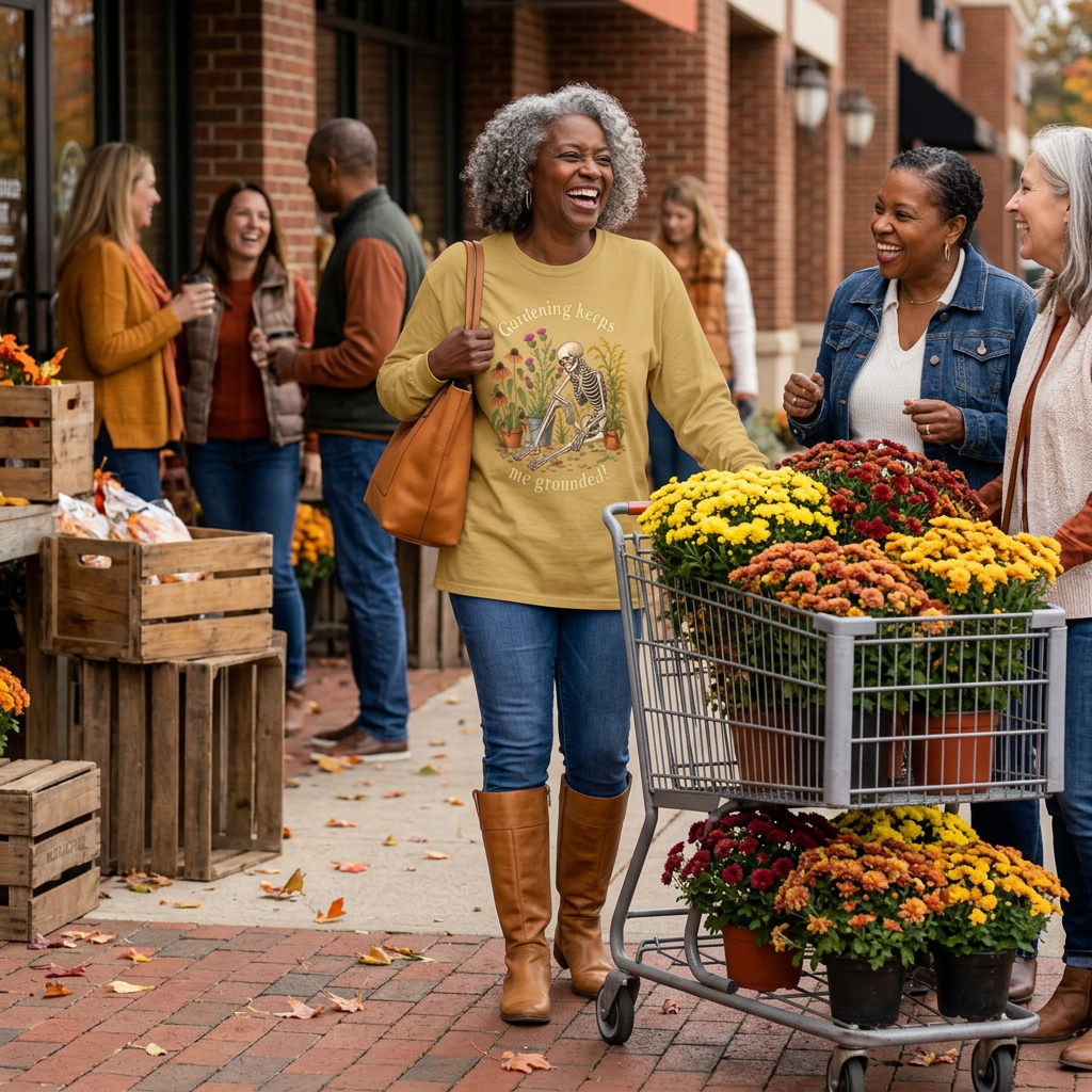 Gardening keeps me Grounded!  - Long sleeve T-shirt - Autumn Fun Collection