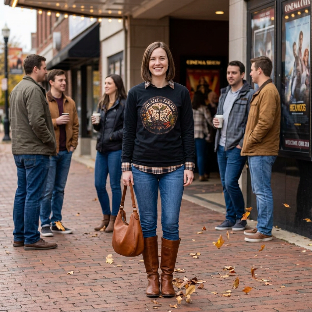 SOIL, SEED & SARCASM - Brand Logo  -  Grunge effect Long sleeve T-shirt