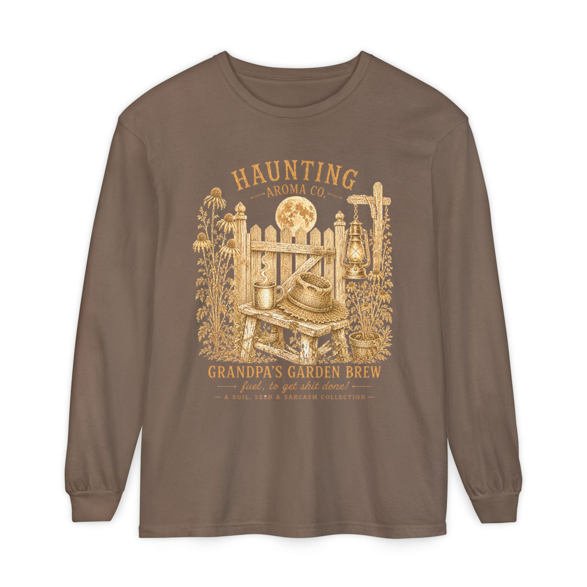 Grandpas Garden Brew - Haunting Aroma Co. Collection - Long sleeve T-shirt