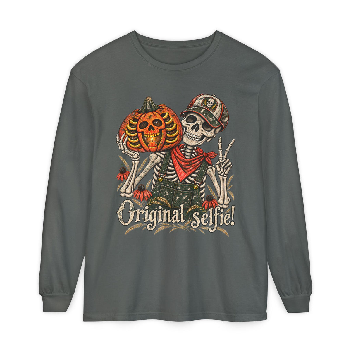 Original Selfie  Ball Cap Grunge - Long sleeve T-shirt  - Autumn Fun Collection