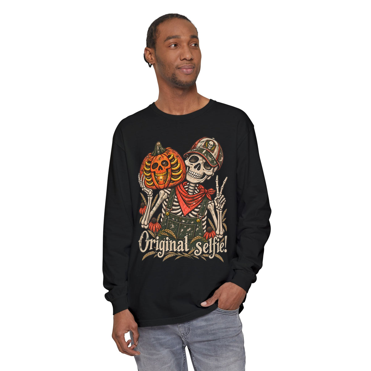Original Selfie  Ball Cap Grunge - Long sleeve T-shirt  - Autumn Fun Collection