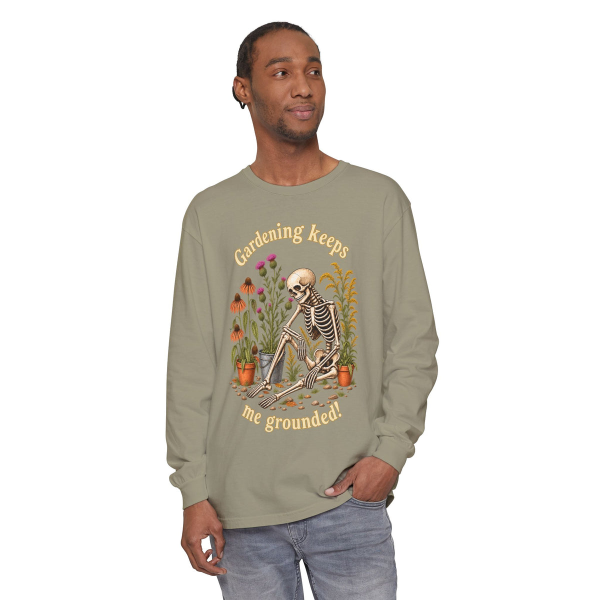 Gardening keeps me Grounded!  - Long sleeve T-shirt - Autumn Fun Collection